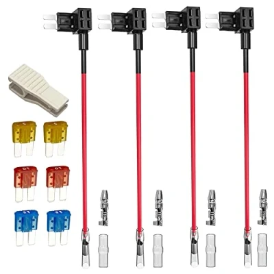 Image of Gebildet 4pcs 12V 24V Add a Circuit Micro 2 Fuse Tap, Piggy Back Blade Holder with Wire Harness, 6 pcs (5A 10A 15A) and Puller