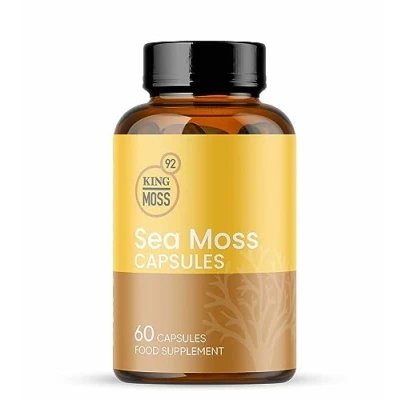 Image of Sea Moss Capsules Wild Crafted king Premium 60 100% no Binders or Fillers Vegan Supplement Packed with Vitamins, Minerals, Antioxidants