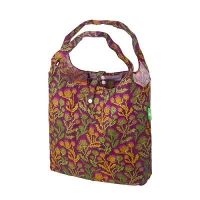 Image of ECO CHIC Lightweight Foldable Reusable Shopping Bag Water Resistant Tote (Thistle Purple)