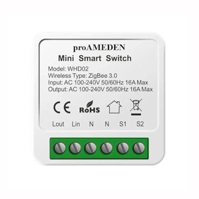 Image of proAMEDEN ZigBee 3.0 Smart Switch 16A Mini Wifi Module Compatible with Alexa and Google Home Assistant (ZigBee, 1/on)