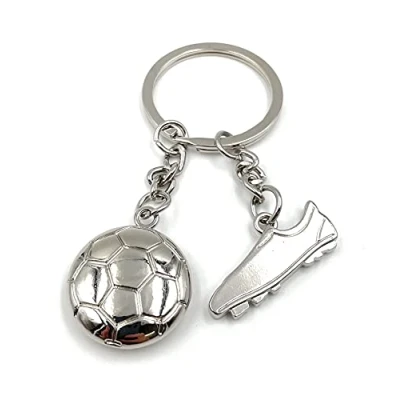 Image of Onwomania Football Boot Keyring Metal Lucky Charm in Aluminium Gift Box, Ideal as a Gift, silver, One Size