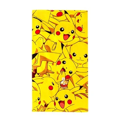Image of Pokemon Boom Pikachu Towel, Cotton, Yellow, 140 x 70 2 cm