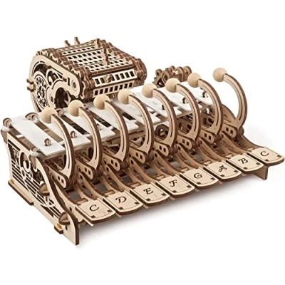 Image of UGEARS Mechanical Celesta 3D Puzzles Musical Instruments Wooden for Adults and Kids Puzzle Model Kits with Piano, Music Box Wood Xylophone DIY Kit
