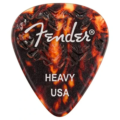 Image of Fender Wavelength Tortoise Shell Guitar Picks (6) 351 Shape Heavy