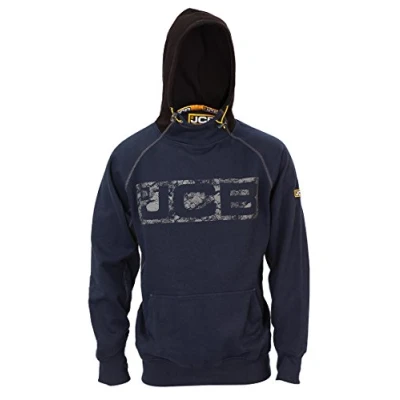 Image of JCB Horton Hoodie Black, Navy or Sand (Sizes S XXL) Work Hooded Jumper (X Large, Navy/Black)