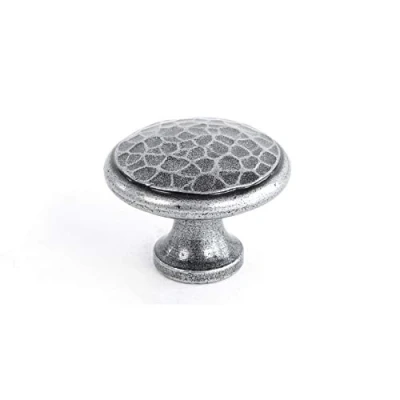 Image of Handmade Beaten Knob 1 1/2&quot; Pewter Patina