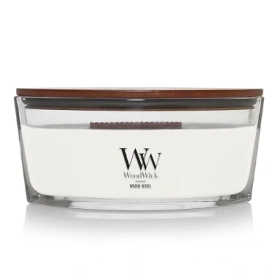 Image of WOODWICK Ellipse Scented Candle with Hearthwick Flame, Paraffin, Warm Wool