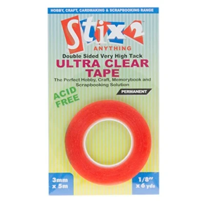 Image of Stix2 Double Sided Ultra Clear Very High Tack Adhesive Tape, 3mm x 5m