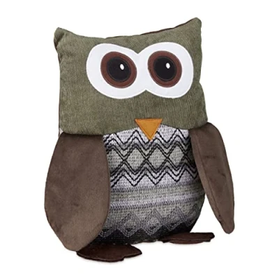 Image of Relaxdays Owl Door Stop, Brown, 24 x 14 cm