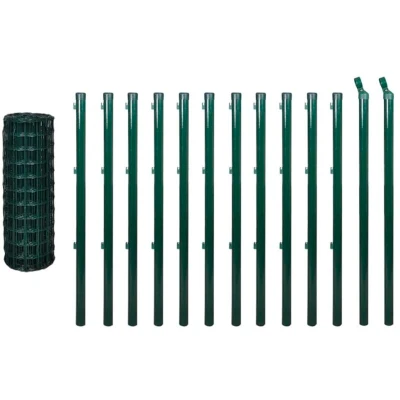 Image of vidaXL Euro Fence Steel 25x0.8 m Green