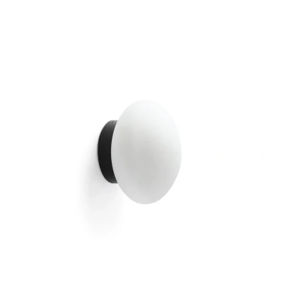 Image of Nubo 15cm Globe Wall Lights Matt Black, Opal IP44 2700K
