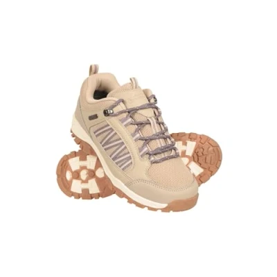 Image of Mountain Warehouse Path Waterproof Womens Walking Shoes Breathable Ladies Shoe, Mesh Lining, High Traction Sole Hiking for Spring Summer, Trekking, Camping Taupe Adult Shoe Size 6