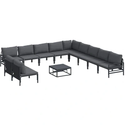 Image of Vidaxl Garden Sofa Set 12 pcs Anthracite Steel