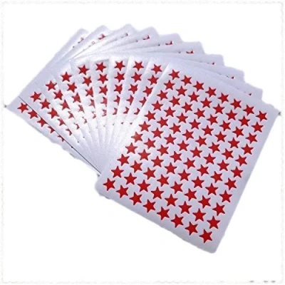 Image of Fat catz copy 400+ Childrens Reward Red Metallic Stars Stickers for kids, motivation merit/praise school teacher labels