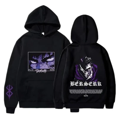Image of Unisex Berserk Hoodie Guts Sweatshirt The Black Swordsman Harajuku Casual Jumper