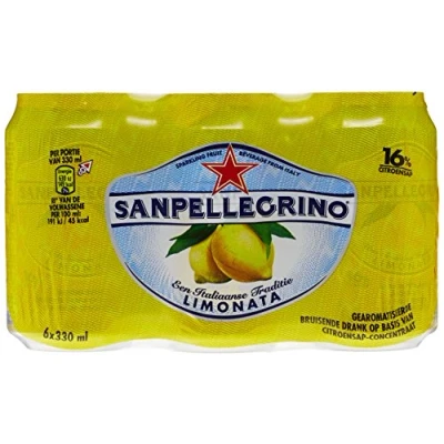 Image of San Pellegrino sparkling water flavored with lemon juice pack of 6 x 33 cl boxes set 2