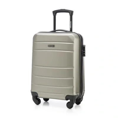 Image of WITTCHEN Travel Suitcase Carry On Cabin Luggage Hardshell Made of ABS with 4 Spinner Wheels Combination Lock Telescopic Handle Globe Line Size Champagne