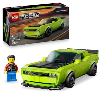 Image of LEGO Speed Champions Dodge Challenger SRT Hellcat Sports Car Toy Model Kit with a Driver Minifigure Birthday Gift for 9+ Year Old Boys 77237
