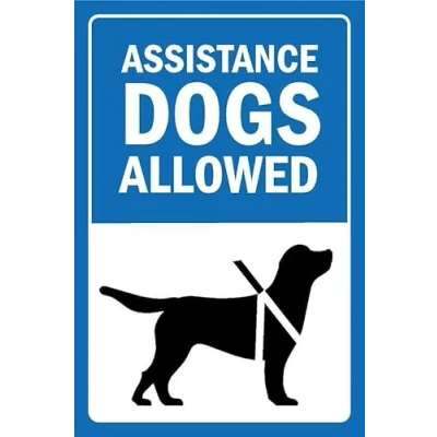 Image of Assistance dogs allowed 1mm flexible Plastic sign (200mm x 150mm)