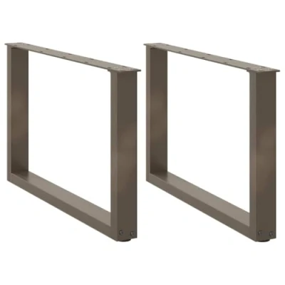 Image of vidaXL Coffee Table Legs U Shaped Steel 60x43 cm Adjustable Supports