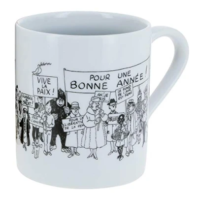 Image of Moulinsart Porcelain mug Tintin collection Carte de voeux 1972 (46517)