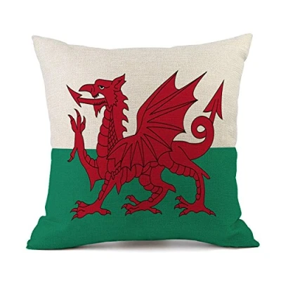 Image of National Flag Cushion Cover Cotton Linen Decorative Car Sofa Decoration 45 x cm, Wales, cm
