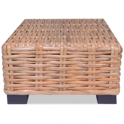 Image of vidaXL Coffee Table Natural Rattan 45x45x30 cm