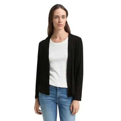 Image of TOM TAILOR Women&#039;s 1036778 Basic Summer Cardigan, 29999 Black, XXL