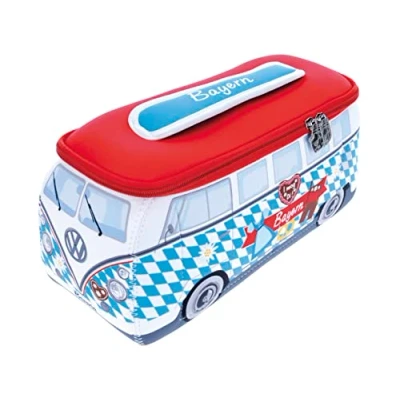 Image of BRISA VW Collection Volkswagen Neoprene Universal Makeup Cosmetics Toiletry Travel Pharmacy Bag in T1 Bus Design (Bavaria/Multicolor/Large)