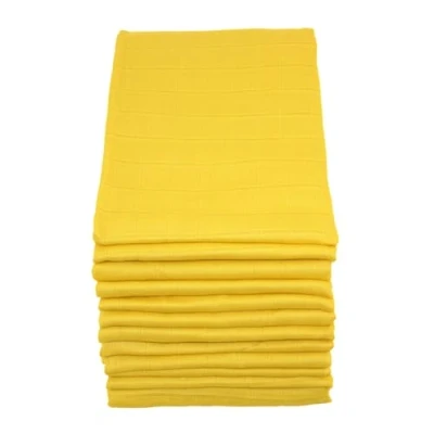 Image of MuslinZ 12PK 100% Pure Cotton Baby Muslin Squares Burp Cloth 70x70cms Yellow