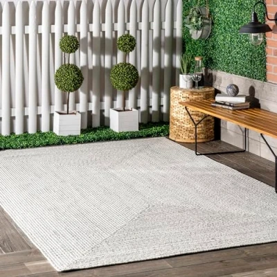 Image of nuLOOM Wynn Braided Indoor/Outdoor Accent Rug, 2x3, Ivory