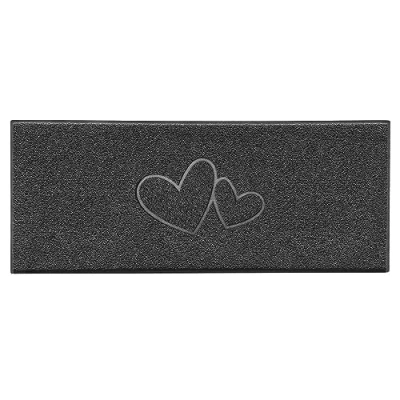 Image of Nicoman Double Heart Embossed Shape Door Mat Dirt Trapper Washable Barrier Doormat Dark Grey (Drainage Open Back) Runner (150x60cm)