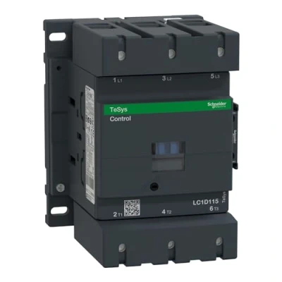 Image of Schneider LC1D115BD Contactor 55 kW 24V DC Volt 3 N/O Poles With 1 &amp; N/C Contact Configuration