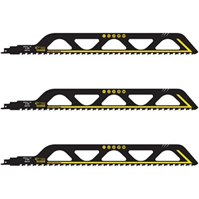Image of 3 x SabreCut SCRS2243HM_3 Tungsten Carbide 455mm 2 TPI S2243HM Large Bricks Poroton Fibre Cement Concrete Straight Cutting Reciprocating Sabre Saw Compatible with Bosch Dewalt Makita and many others