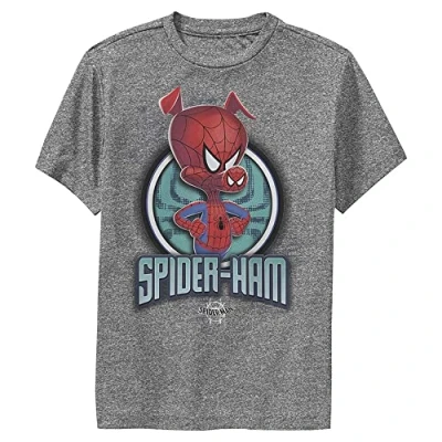 Image of Marvel Kids&#039; Spider Ham T Shirt, Charcoal Heather, Large