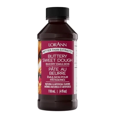 Image of Lorann Oils Bakery Emulsions Natural and Artificial Flavor 4oz Buttery Sweet Dough, Other, Multicoloured, 6.82 x 13.43 cm