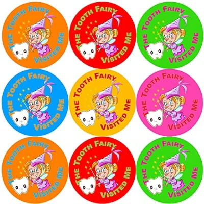 Image of 144 Tooth Fairy 30mm School Reward Stickers for Teachers, Dentist, Parents