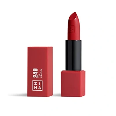 Image of 3INA MAKEUP the Lipstick 249 Vivid Red with Vitamin E &amp; Shea Butter to Nourish Lips Long Lasting Lip Colour Matte Finish and Creamy Texture Vegan Cruelty Free