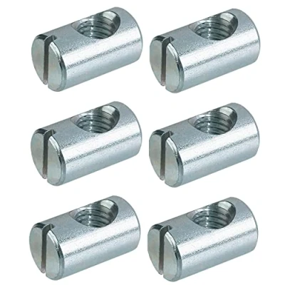Image of cyclingcolors 6X Barrel Nuts M6 x 20mm 12mm Weld Cross Dowels Slotted for Furniture Beds Crib Chairs