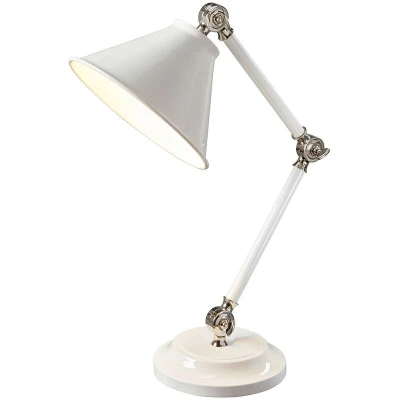 Image of Provence Element 1 Light Table Lamp White, Polished Nickel, E27