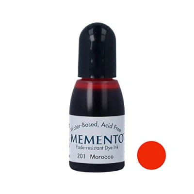 Image of Tsukineko Inker Stamp Ink 15 ml Red, Morocco Accessories Reinker for Memento Pads, 15ml