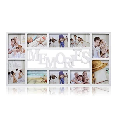 Image of Arpan 10 Pictures Multi Aperture Photo Frame White Wall Mount Memories Picture with Front Polystyrene Sheet Holds 6 X 6&#039;&#039;X4&#039;&#039; Photos, 4 5&#039;&#039;X7&#039;&#039; Photos Plastic