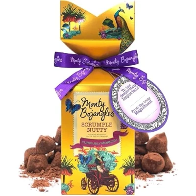 Image of Monty Bojangles Scrumple Nutty Gift Box (150g) Luxury Cocoa Dusted Truffles Bespoke With Elegant Ribbon &amp; Personalised Message Card The Perfect Personal Chocolate For Loved Ones