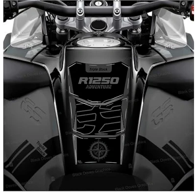 Image of 3D Adhesive Resin Tank Pad Protector Compatible with R1250 GS Advance Triple Black R1250GS R 1250