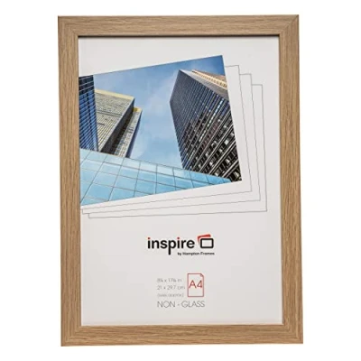 Image of Hampton Frames SORBONNE Paperwrap Poster Photo Frame Acrylic (Non Glass) Wood Effect A4 (21 X 29.7 cm ) SORA4NG Brown