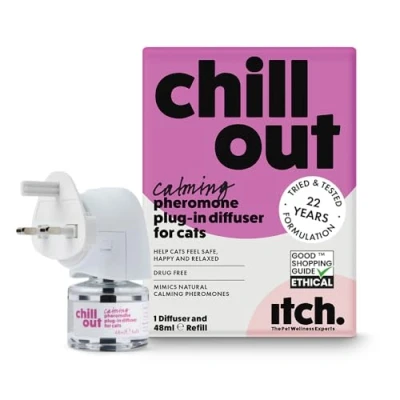 Image of Itch Chill Out Starter Kit for Cats Calming Pheromones Plug in Diffuser and 30 Day Refill Anxiety Stress Relief