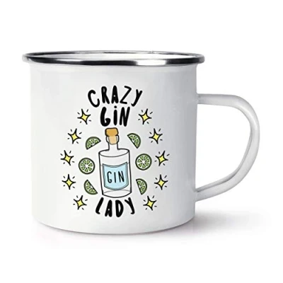 Image of Crazy Gin Lady Stars Enamel Mug Cup