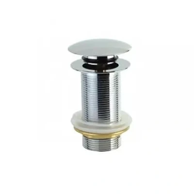 Image of TC Bathroom Basin Waste Mushroom Click Clack Sprung Plug Sink Pop Up Unslotted Solid Tail 1 1/4&quot; 32mm Spring Clicker