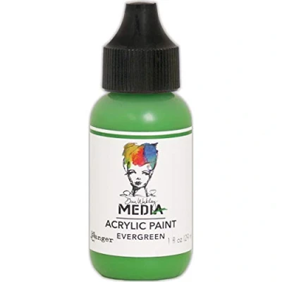 Image of Ranger Evergreen Medium Acrylic Paint Dina Wakley, White, Regular