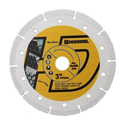 Image of HIGHDRIL 10PCS Diamond Cutting Wheel,3In/75mm x Arbor 3/8Inch/10mm for Metal,Rebar,Steel,Iron and INOX Cut Off Wheel(10MM Arbor)